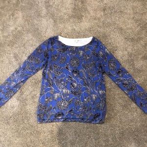 Talbots Printed Long Sleeve Sweater-Shirt   - medium